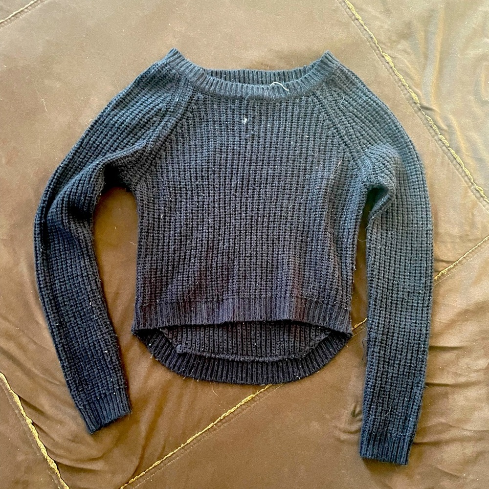 Black crop top sweater